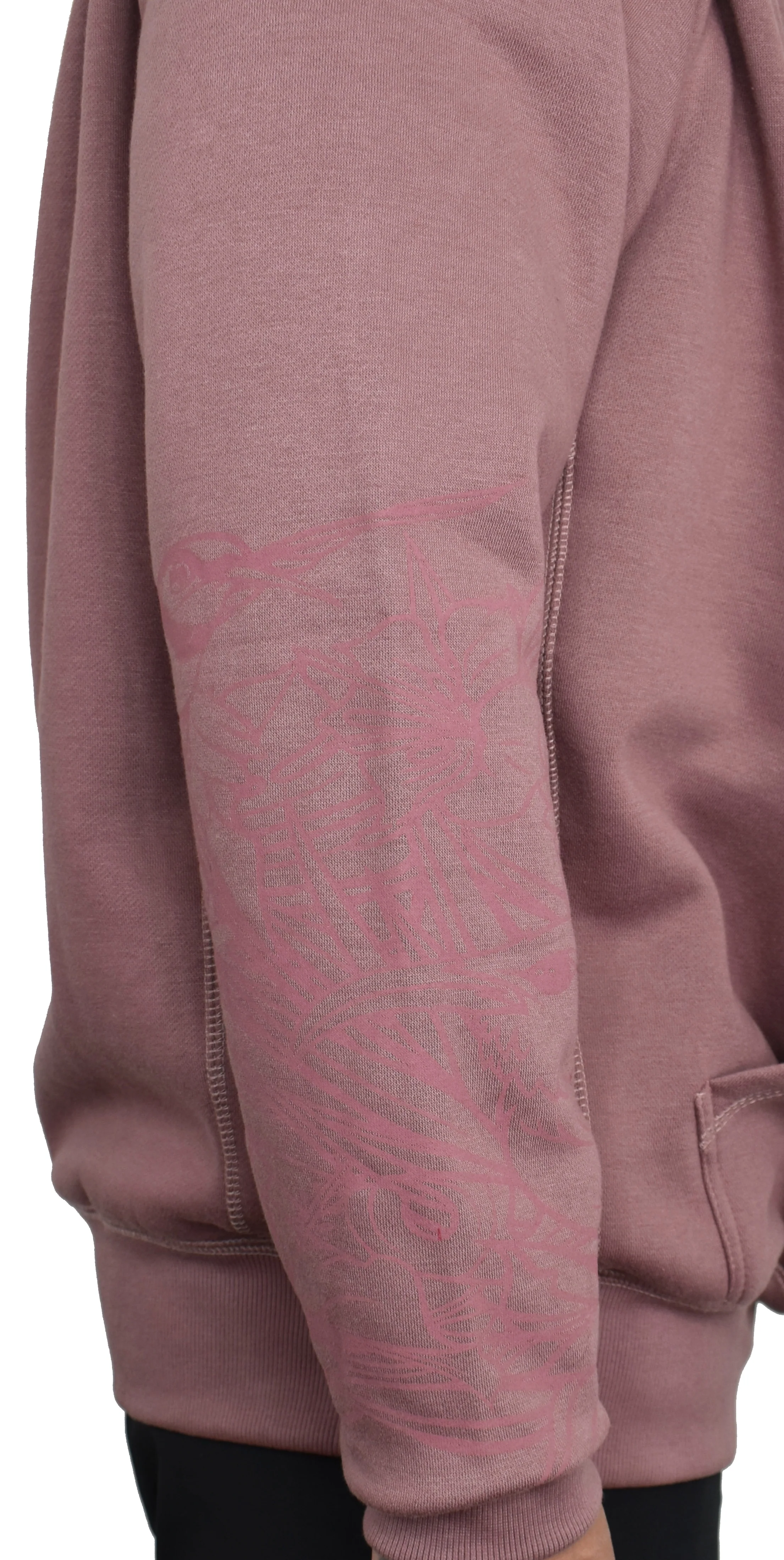 'Ohana Over Everything' Embroidered Hoodie - Dusty Mauve - Image 3