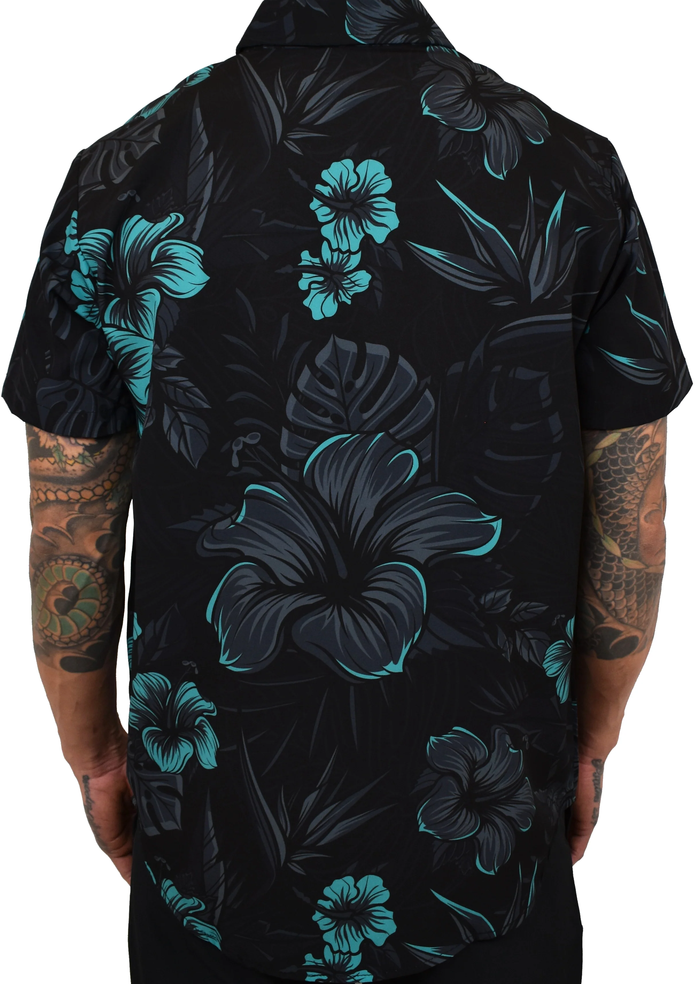 'Teal-biscus' ULTRA Aloha (Hawaiian) Shirt - Image 3