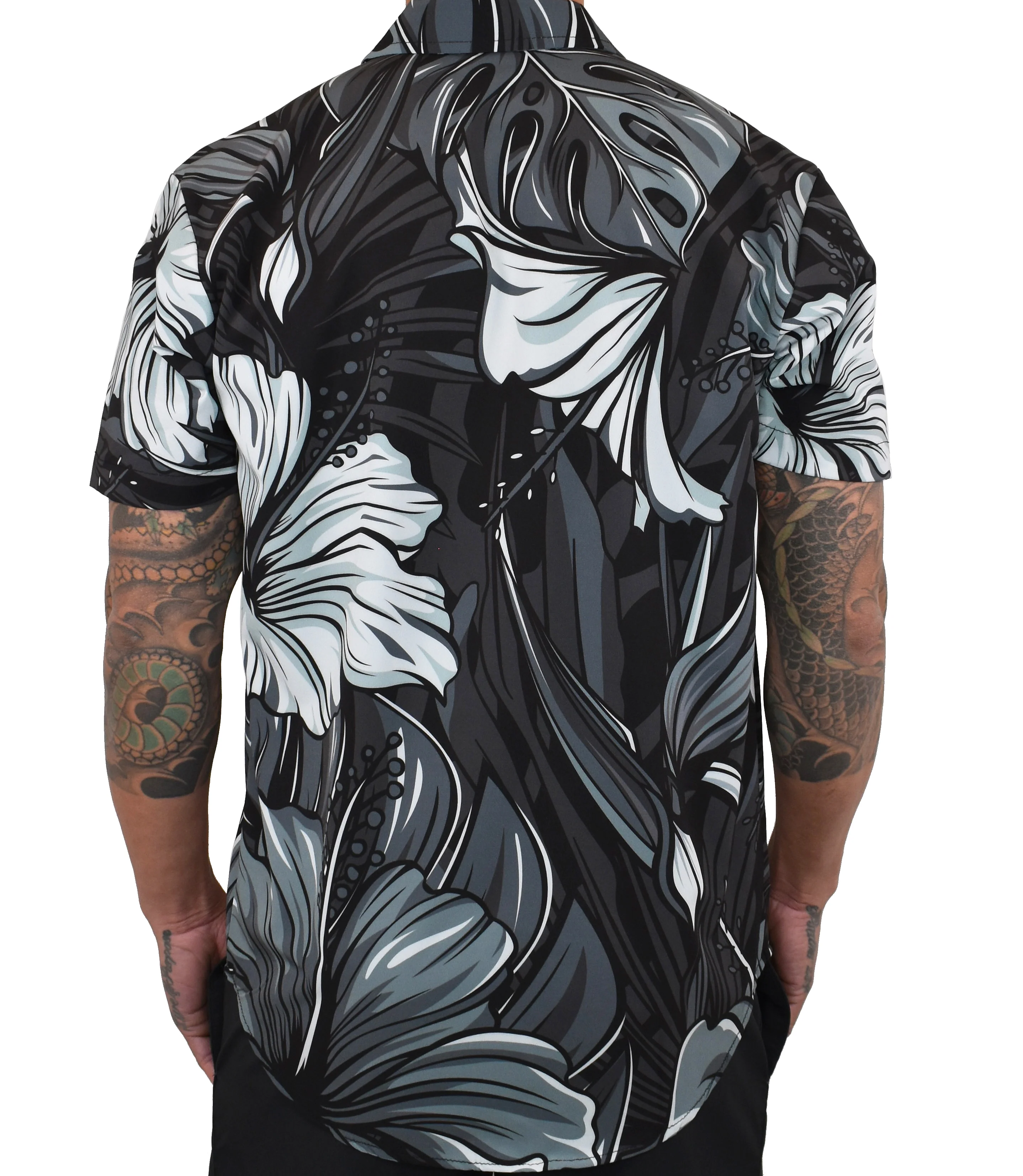 'Tropical Vibes' - Grey Mist ULTRA Aloha (Hawaiian) Shirt - Image 3