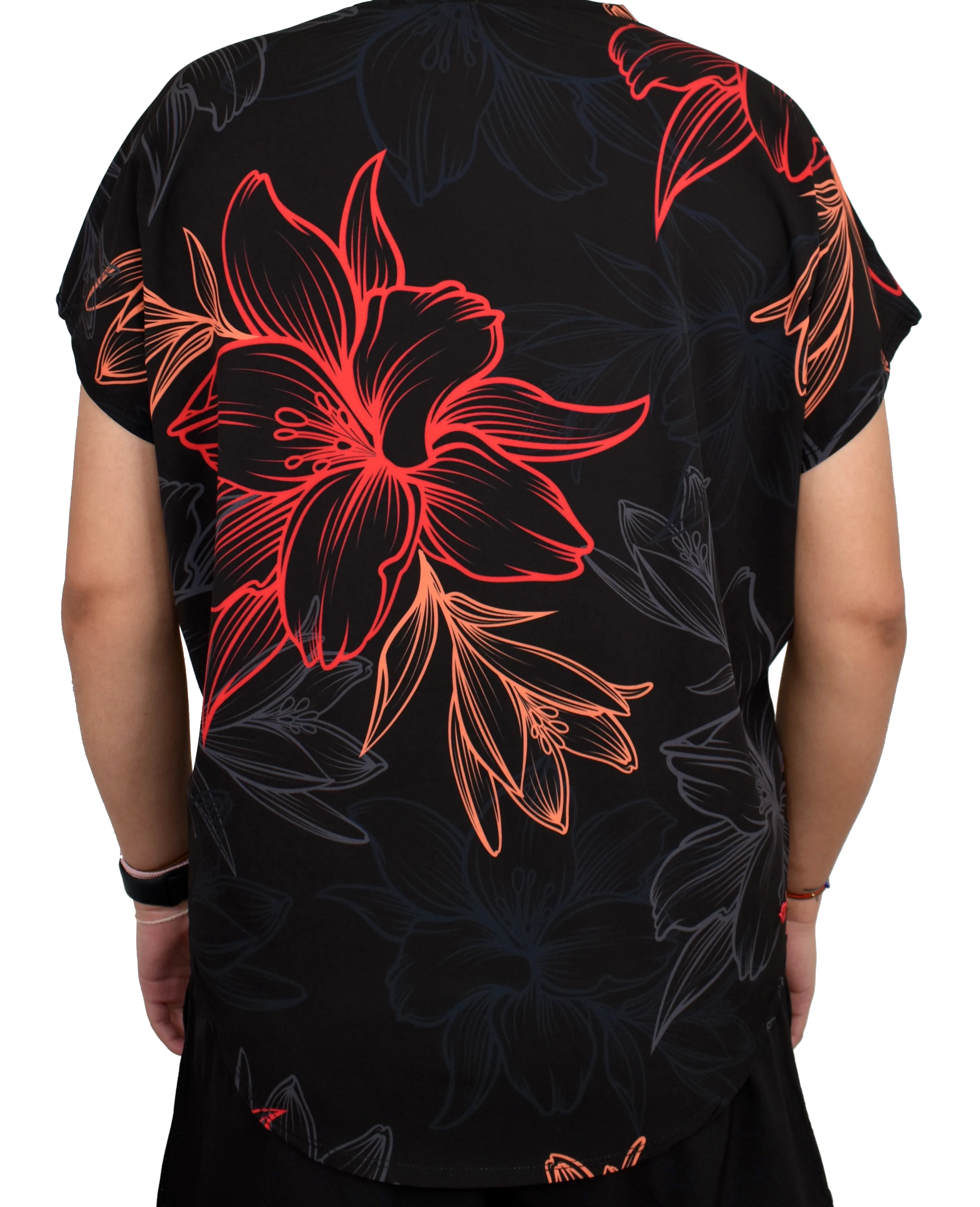 Women's 'Electric Lava Floral' ULTRA Aloha Dolman - Image 3